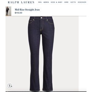 ~ Lauren Ralph Lauren 10 Jeans LRL Classic Straight Mid Rise Women's Dark Blue